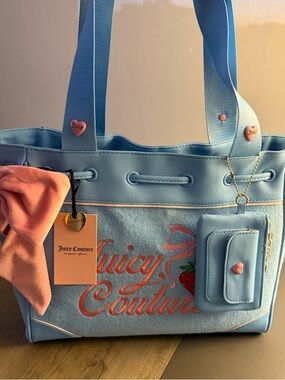 Juicy Couture Retro Strawberry Tote in Blue Gleam